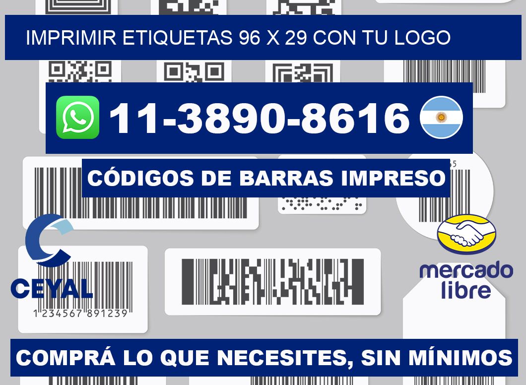 imprimir etiquetas 96 x 29 con tu logo