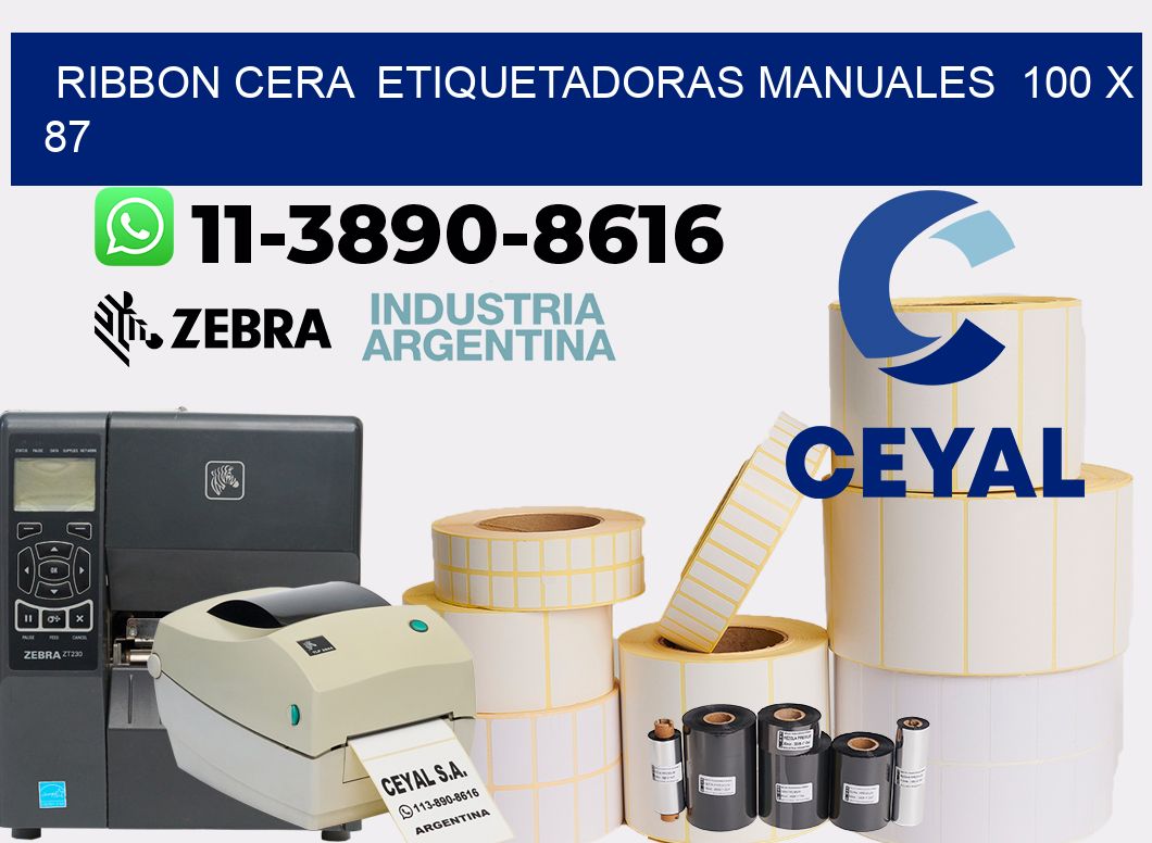 ribbon cera  Etiquetadoras Manuales  100 x 87