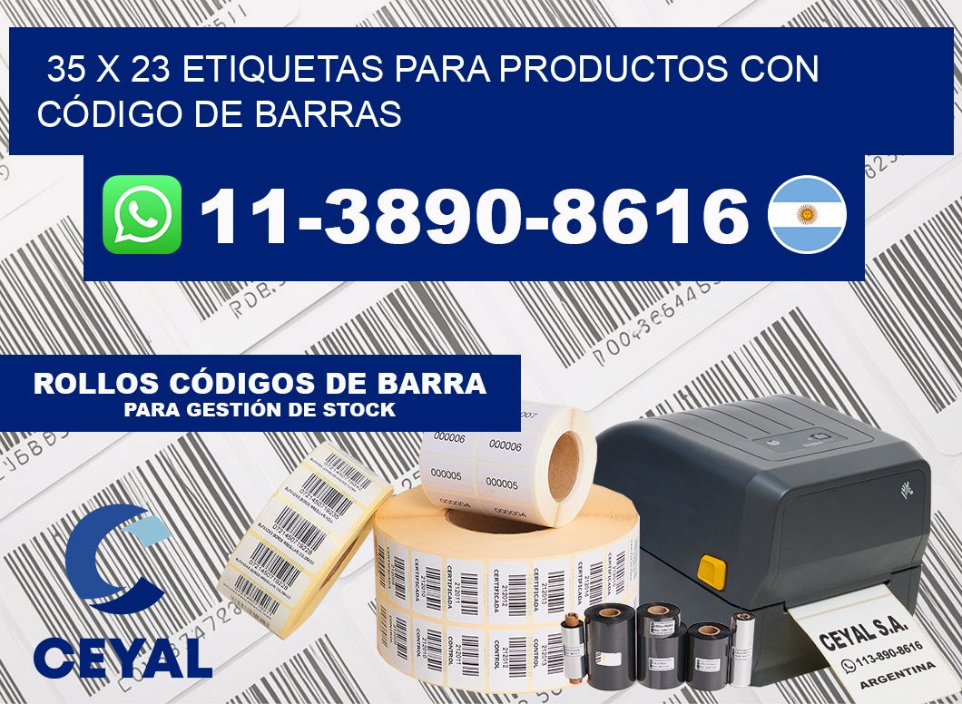 35 x 23 ETIQUETAS PARA PRODUCTOS CON CÓDIGO DE BARRAS