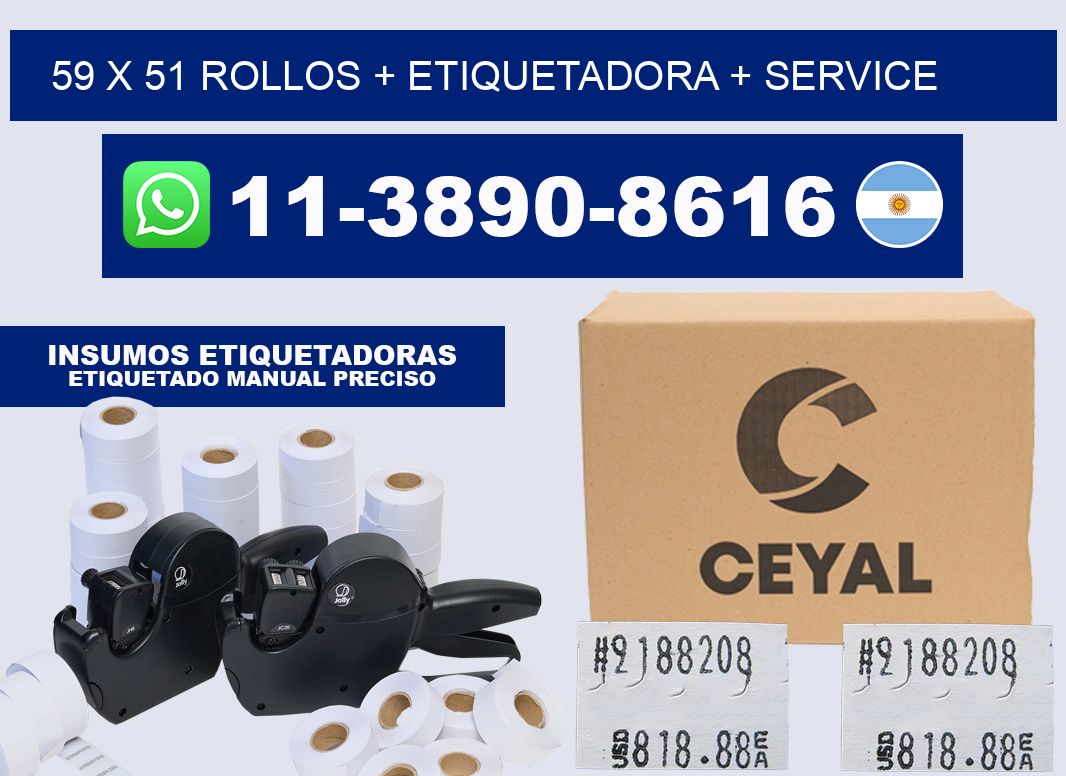 59 x 51 rollos + etiquetadora + service