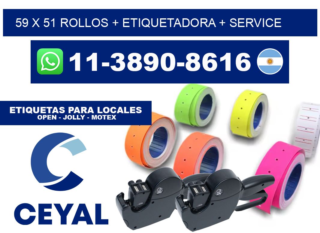 59 x 51 rollos + etiquetadora + service