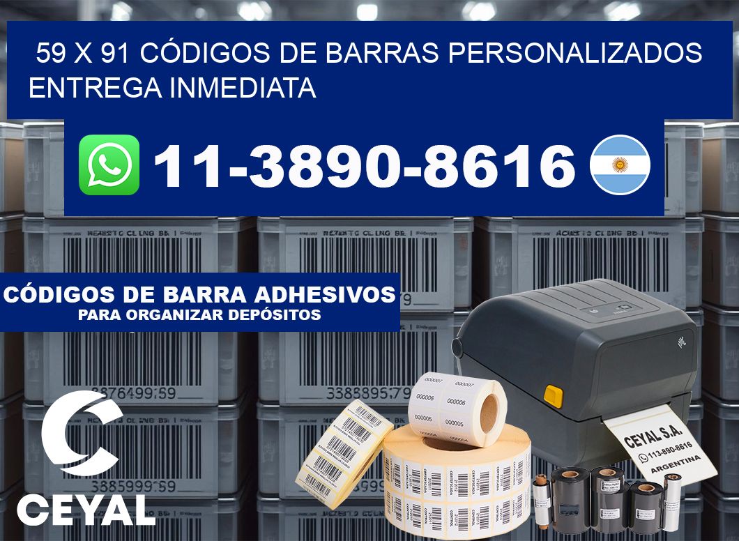 59 x 91 CÓDIGOS DE BARRAS PERSONALIZADOS ENTREGA INMEDIATA