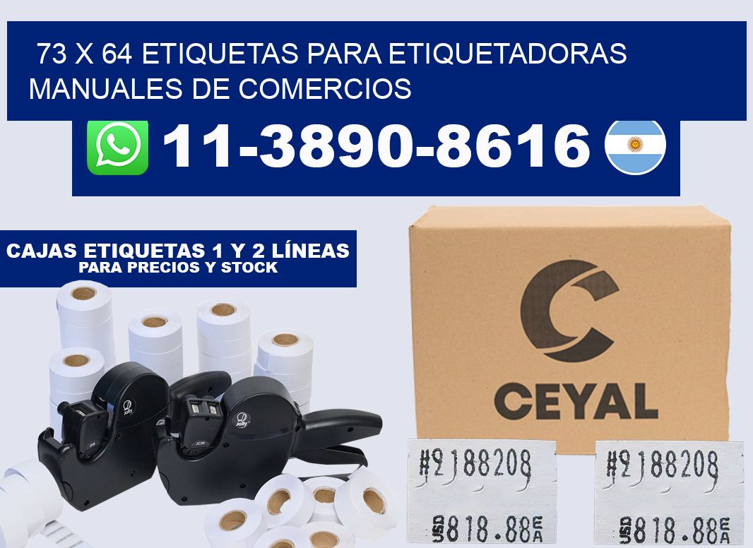 73 x 64 etiquetas para etiquetadoras manuales de comercios