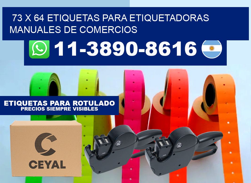73 x 64 etiquetas para etiquetadoras manuales de comercios
