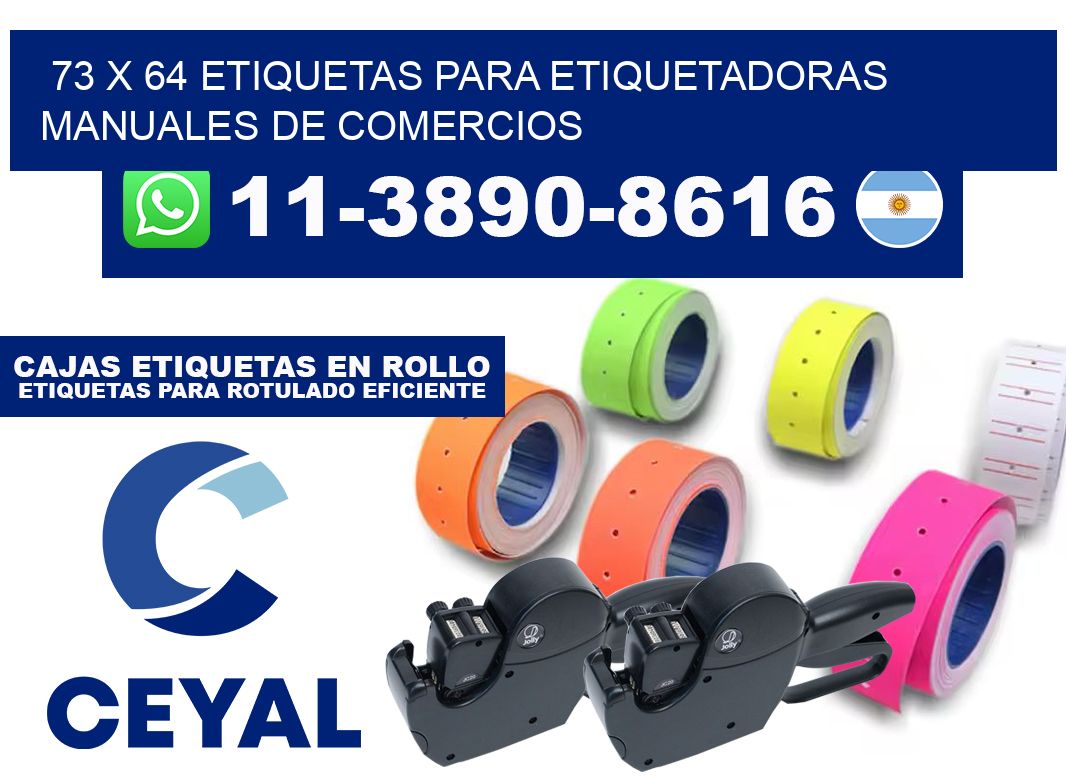 73 x 64 etiquetas para etiquetadoras manuales de comercios