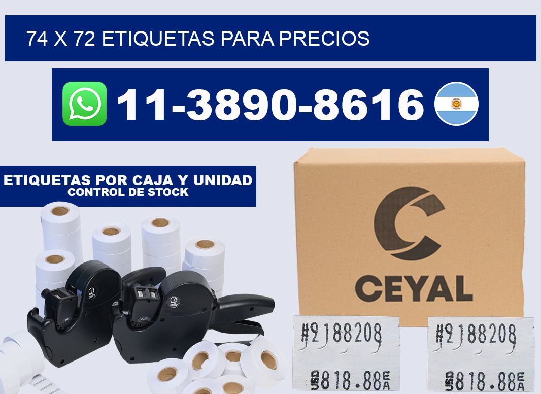 74 x 72 etiquetas para precios