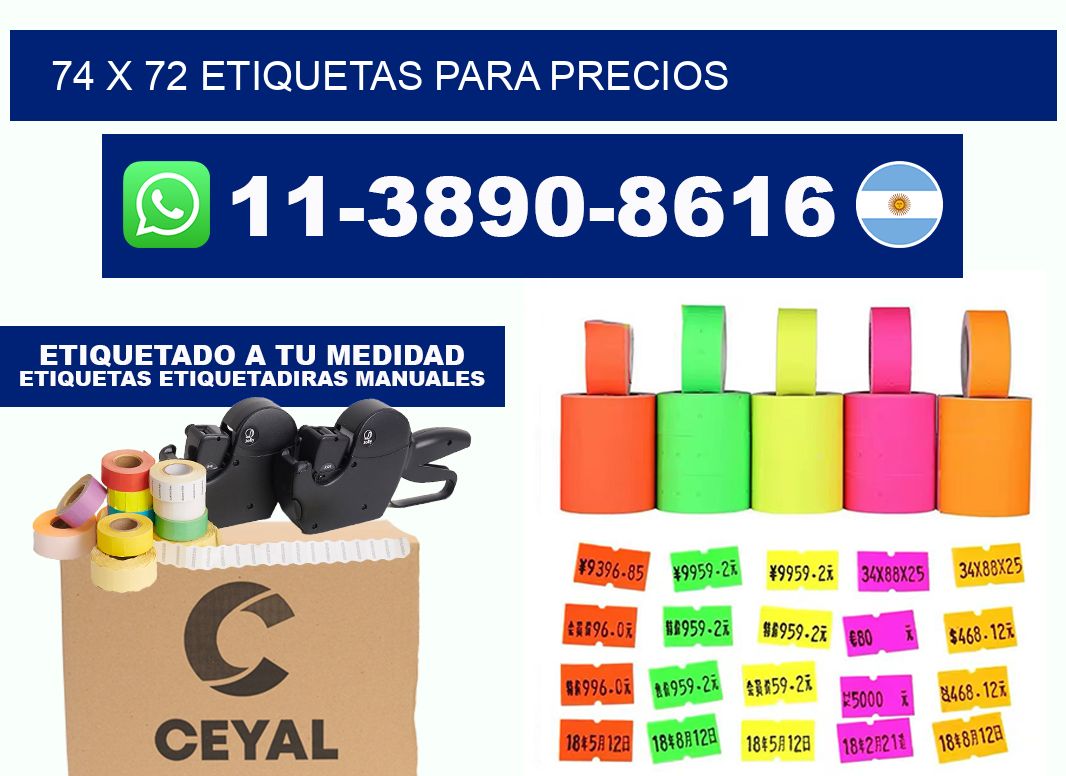 74 x 72 etiquetas para precios