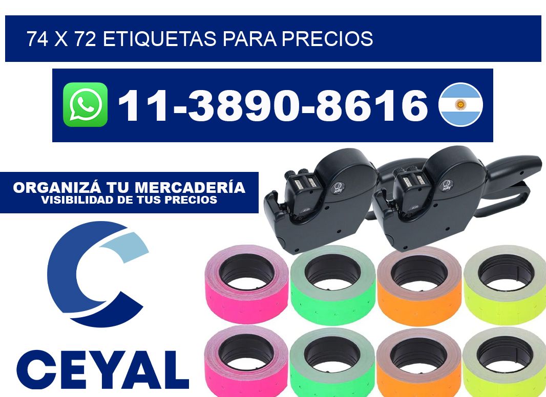 74 x 72 etiquetas para precios