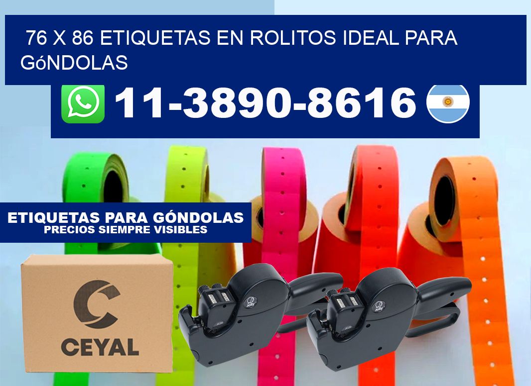 76 x 86 etiquetas en rolitos ideal para góndolas
