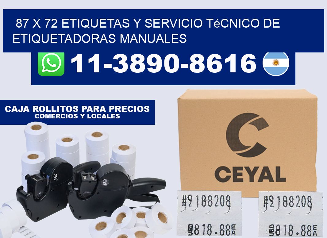 87 x 72 etiquetas y servicio técnico de etiquetadoras manuales