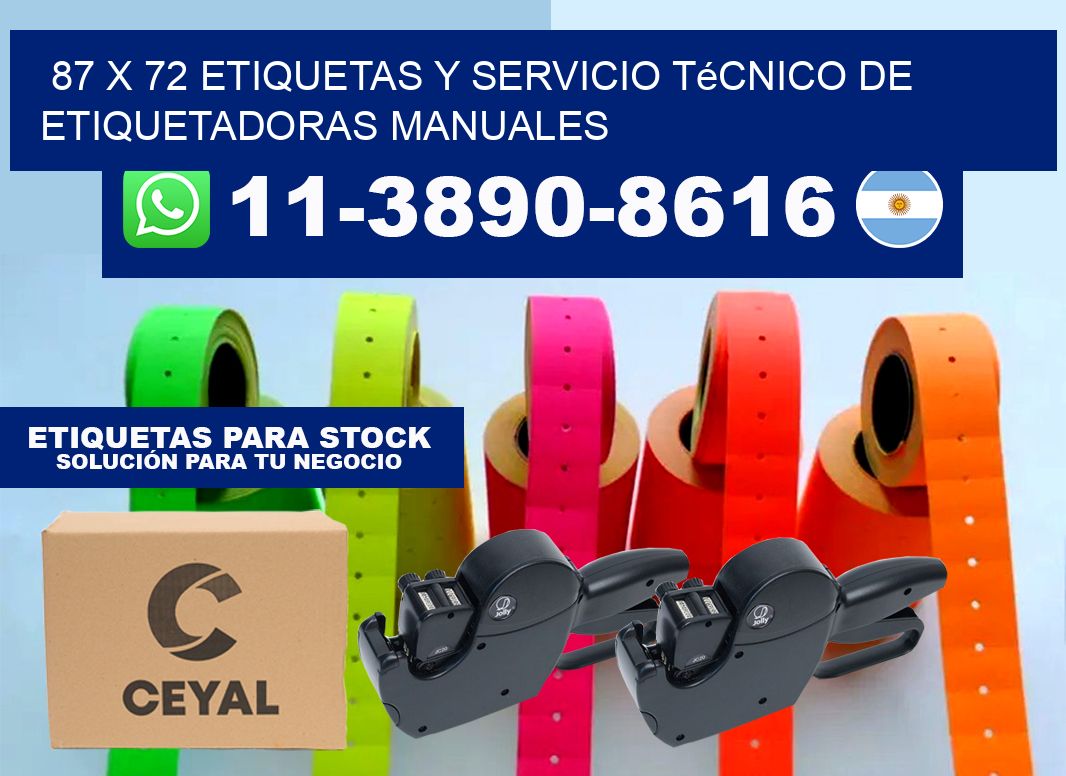 87 x 72 etiquetas y servicio técnico de etiquetadoras manuales