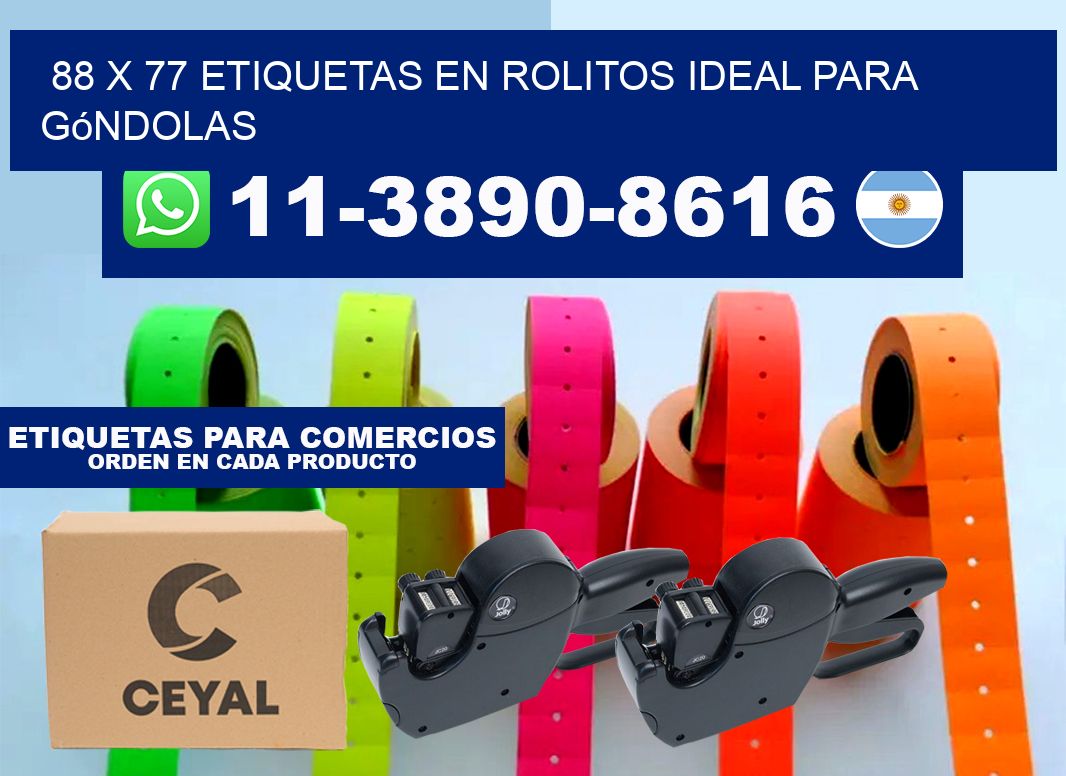 88 x 77 etiquetas en rolitos ideal para góndolas