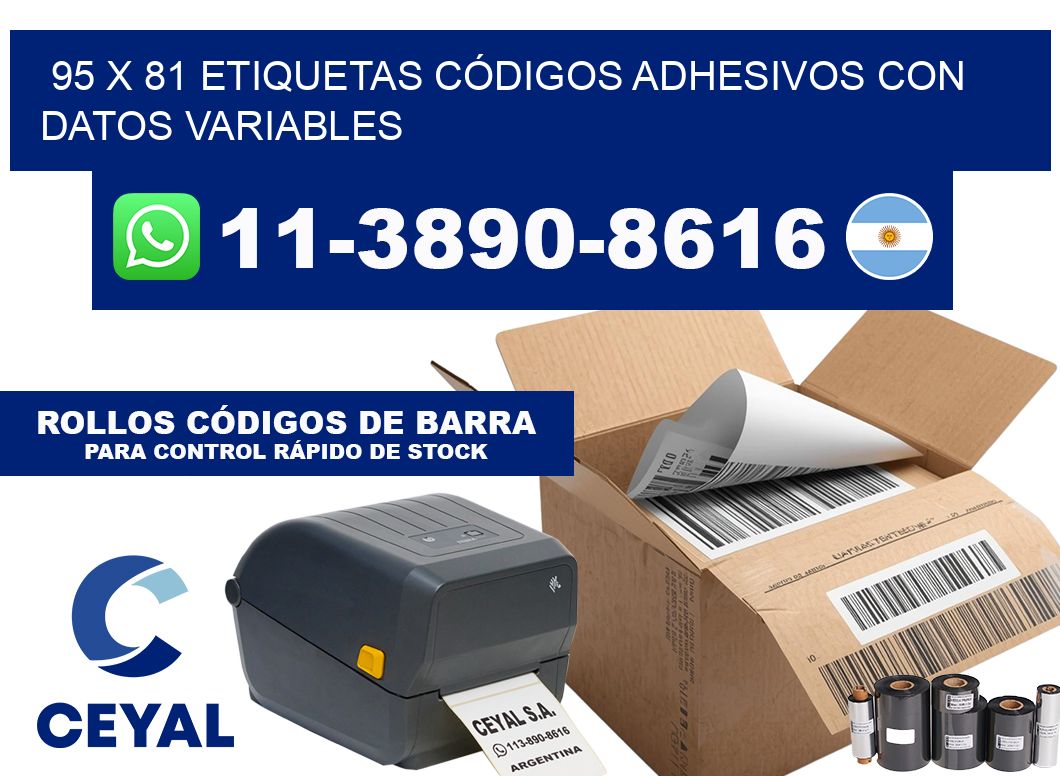 95 x 81 ETIQUETAS CÓDIGOS ADHESIVOS CON DATOS VARIABLES