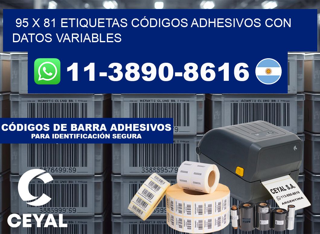 95 x 81 ETIQUETAS CÓDIGOS ADHESIVOS CON DATOS VARIABLES