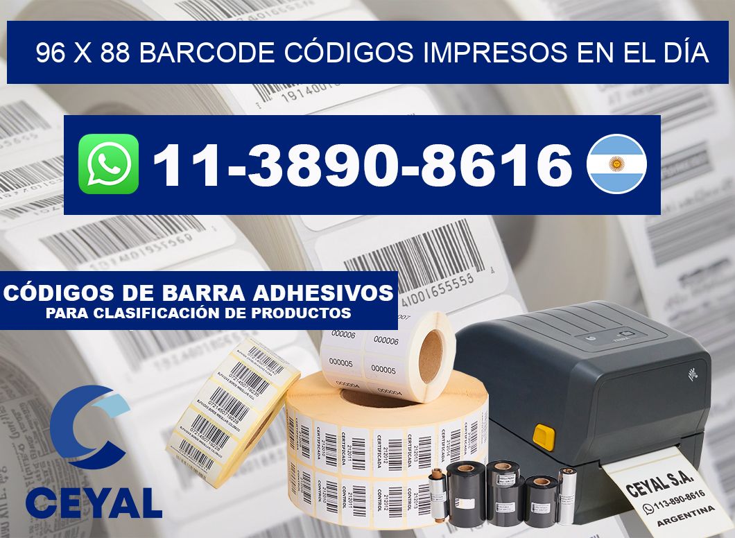 96 x 88 BARCODE CÓDIGOS IMPRESOS EN EL DÍA