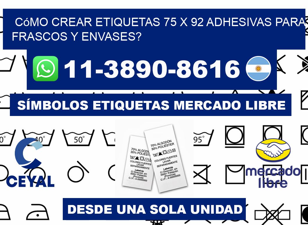Cómo crear etiquetas 75 x 92 adhesivas para frascos y envases?