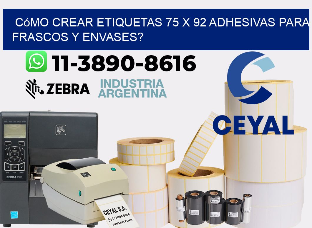 Cómo crear etiquetas 75 x 92 adhesivas para frascos y envases?
