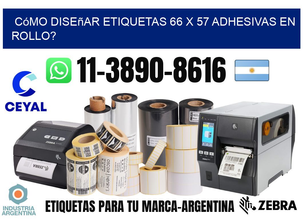 Cómo diseñar etiquetas 66 x 57 adhesivas en rollo?
