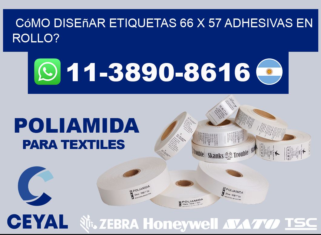 Cómo diseñar etiquetas 66 x 57 adhesivas en rollo?