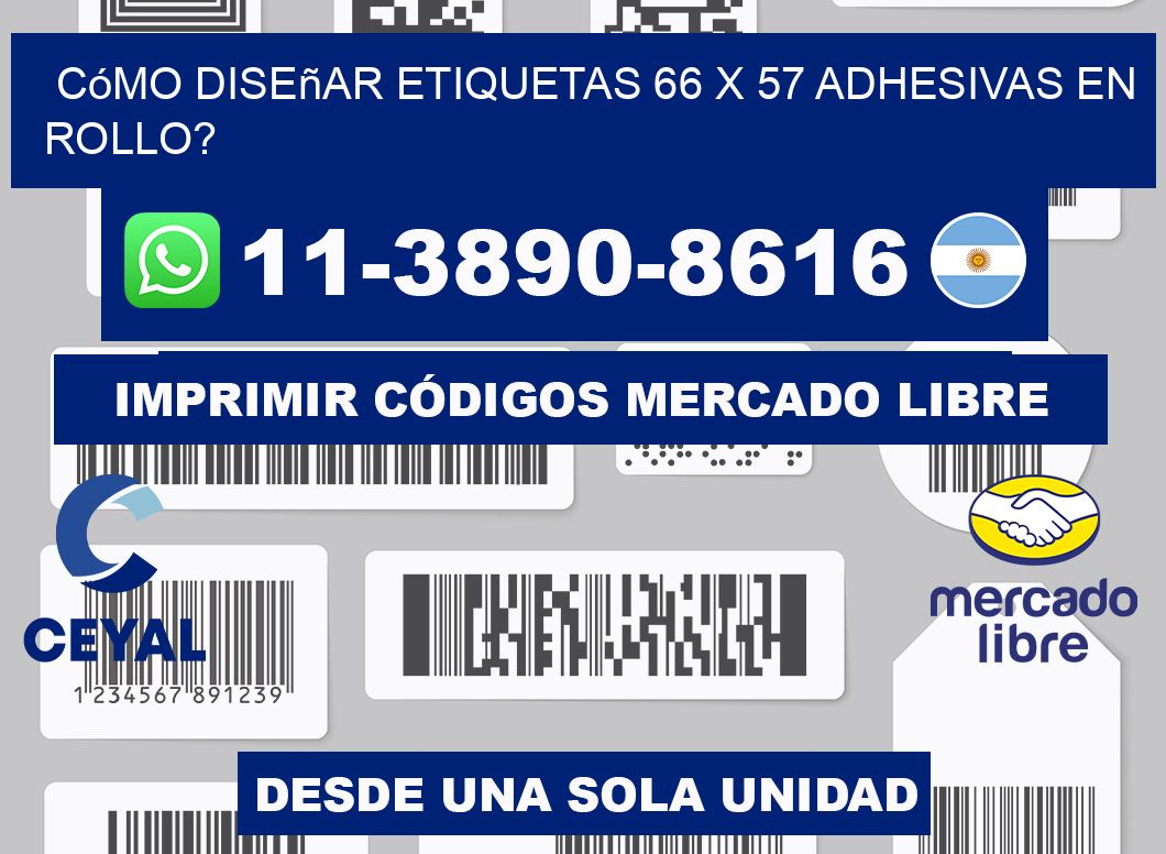 Cómo diseñar etiquetas 66 x 57 adhesivas en rollo?