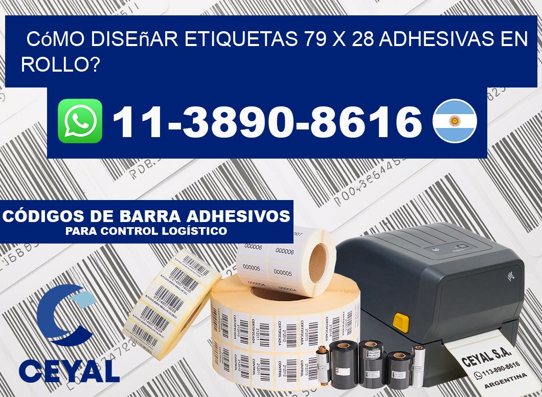 Cómo diseñar etiquetas 79 x 28 adhesivas en rollo?