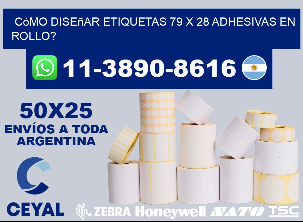 Cómo diseñar etiquetas 79 x 28 adhesivas en rollo?