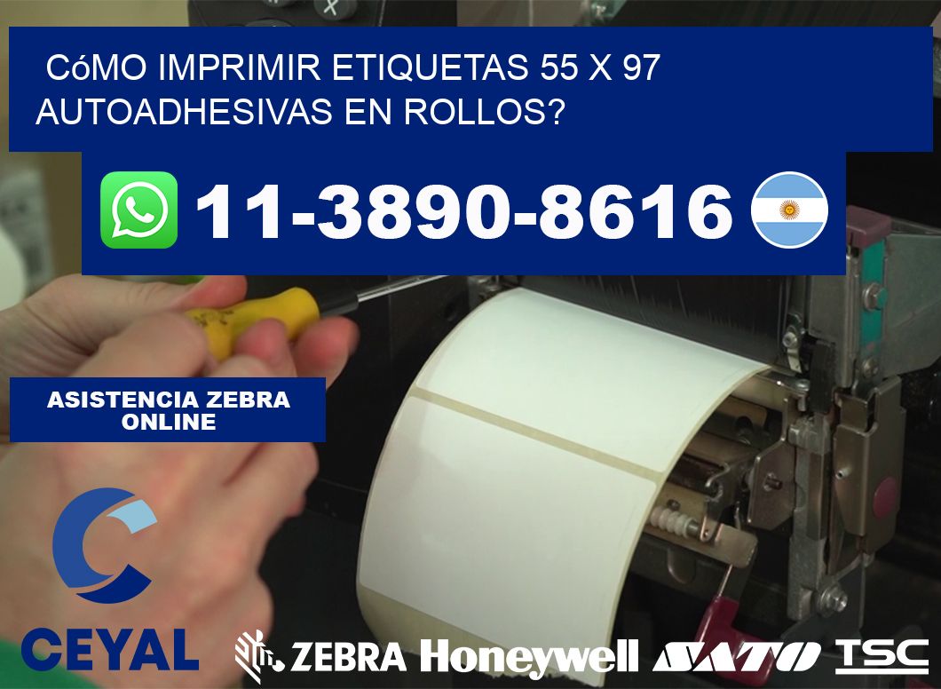 Cómo imprimir etiquetas 55 x 97 autoadhesivas en rollos?