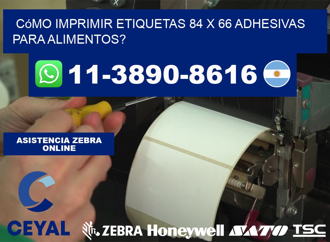 Cómo imprimir etiquetas 84 x 66 adhesivas para alimentos?