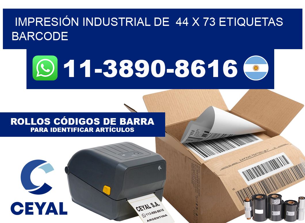 IMPRESIÓN INDUSTRIAL DE 44 x 73 ETIQUETAS BARCODE