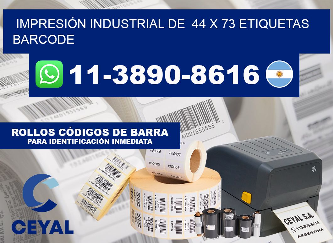 IMPRESIÓN INDUSTRIAL DE 44 x 73 ETIQUETAS BARCODE