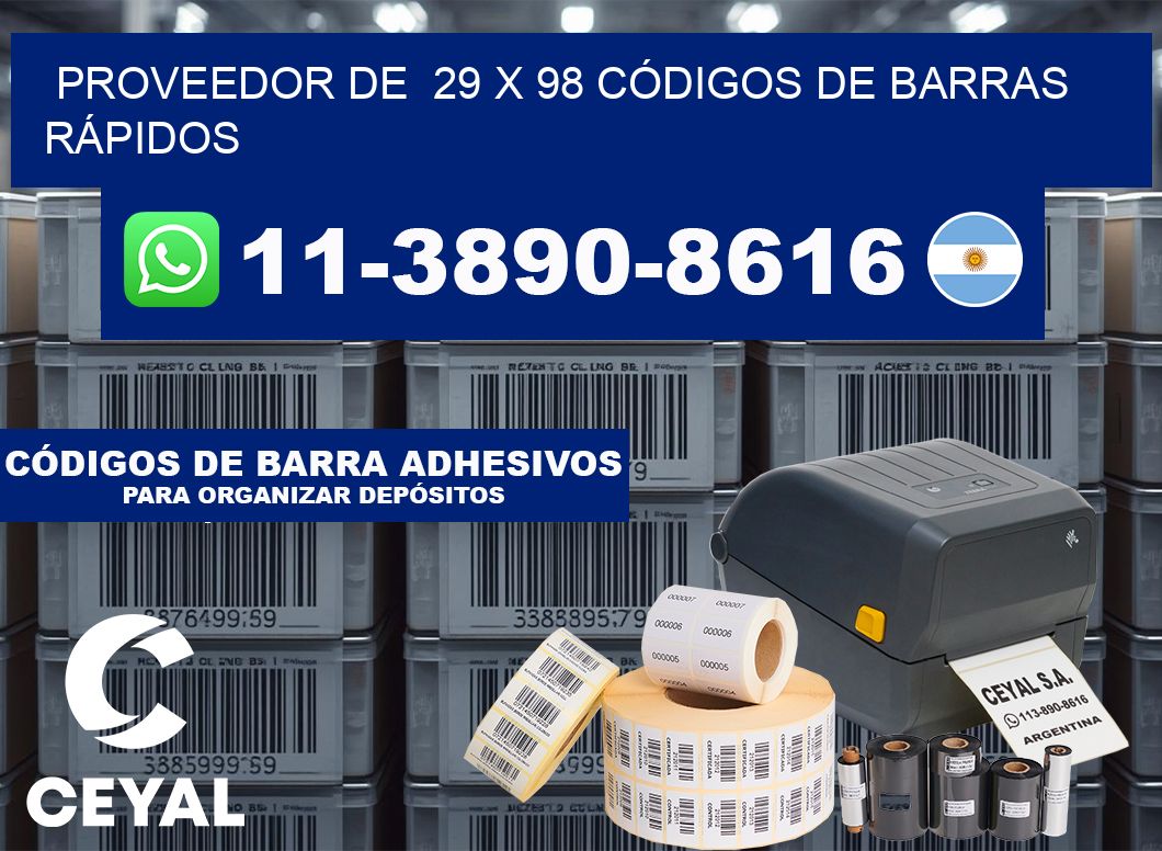 PROVEEDOR DE  29 x 98 CÓDIGOS DE BARRAS RÁPIDOS