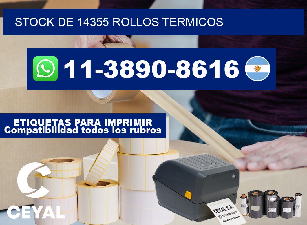 STOCK DE 14355 ROLLOS TERMICOS