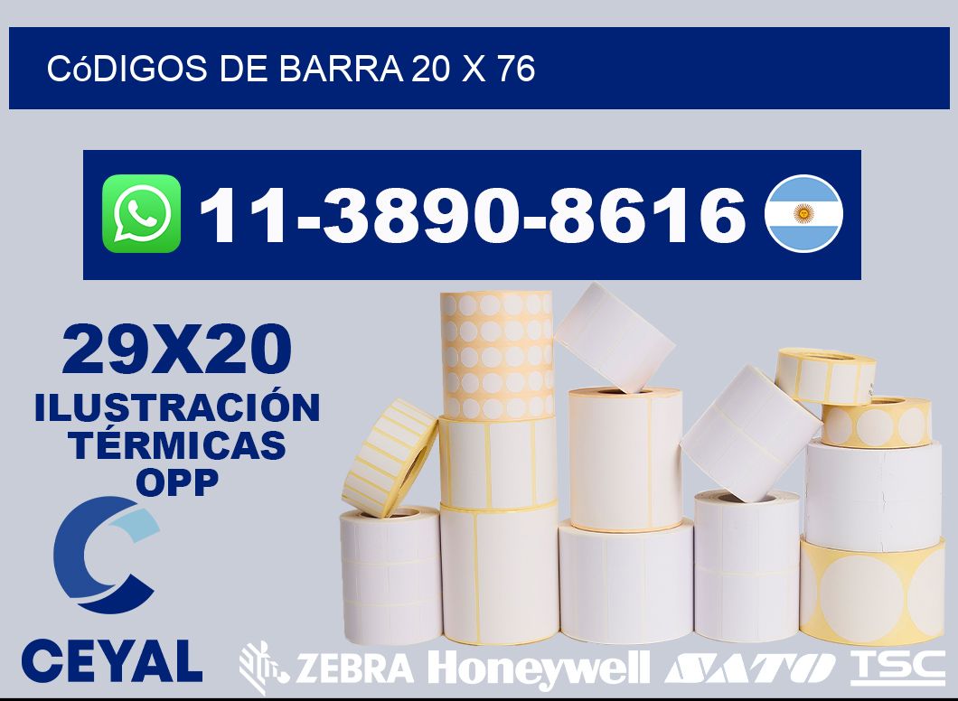 códigos de barra 20 x 76