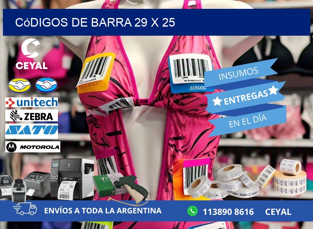 códigos de barra 29 x 25