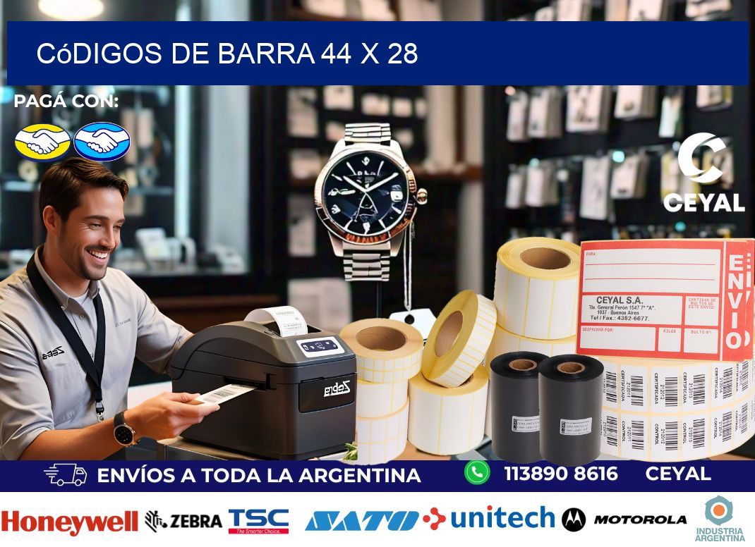 códigos de barra 44 x 28