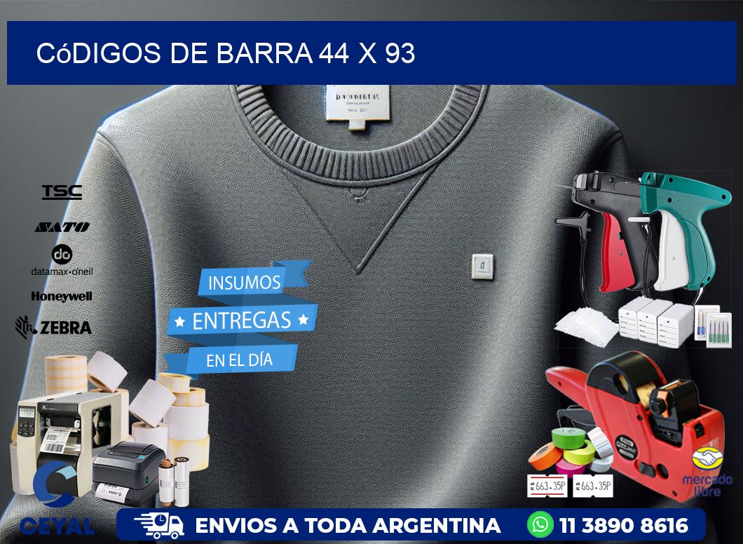 códigos de barra 44 x 93