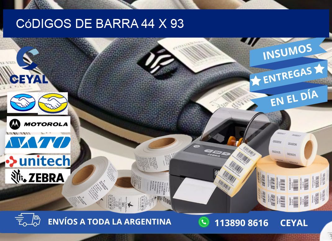códigos de barra 44 x 93