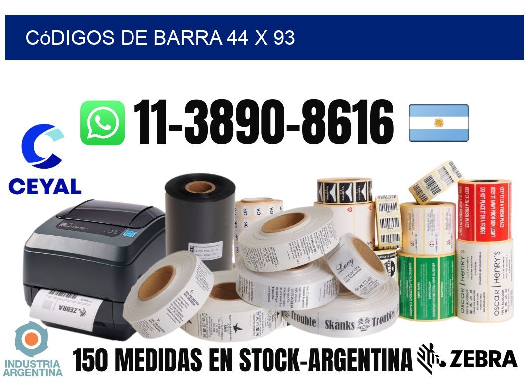 códigos de barra 44 x 93
