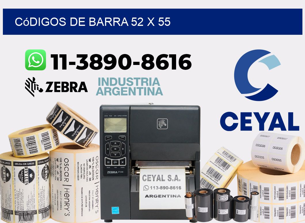 códigos de barra 52 x 55