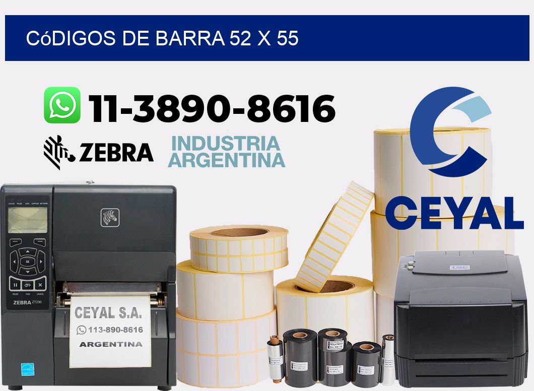 códigos de barra 52 x 55