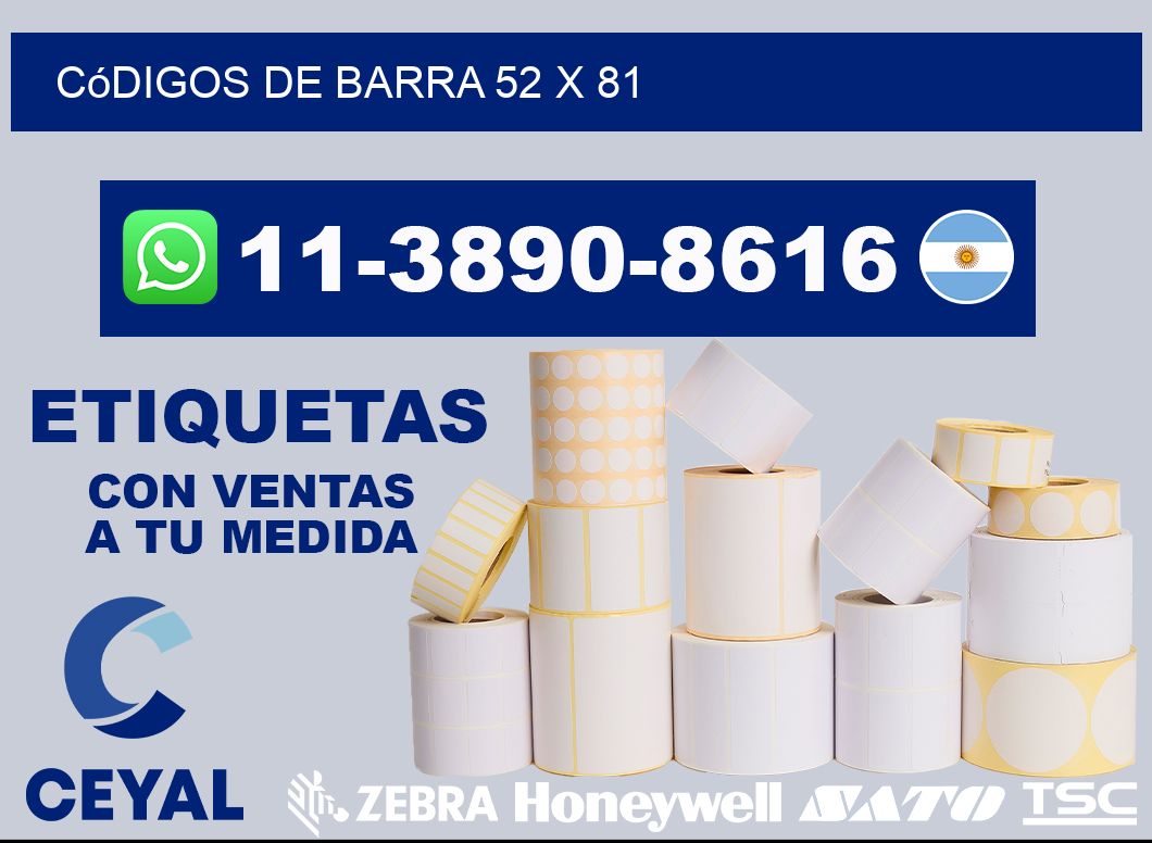 códigos de barra 52 x 81