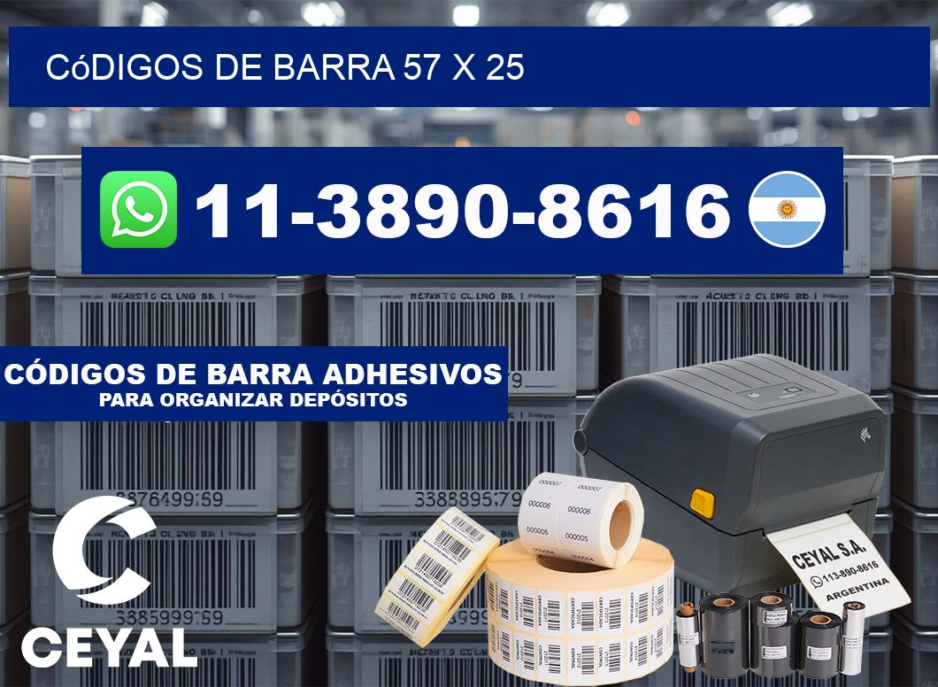 códigos de barra 57 x 25