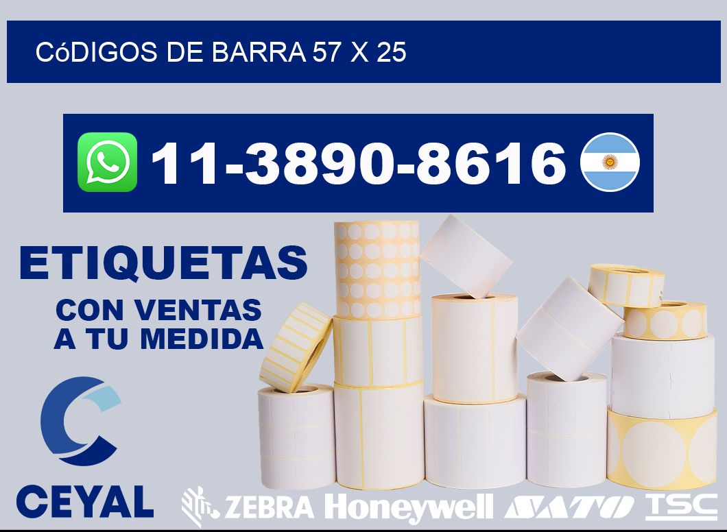 códigos de barra 57 x 25
