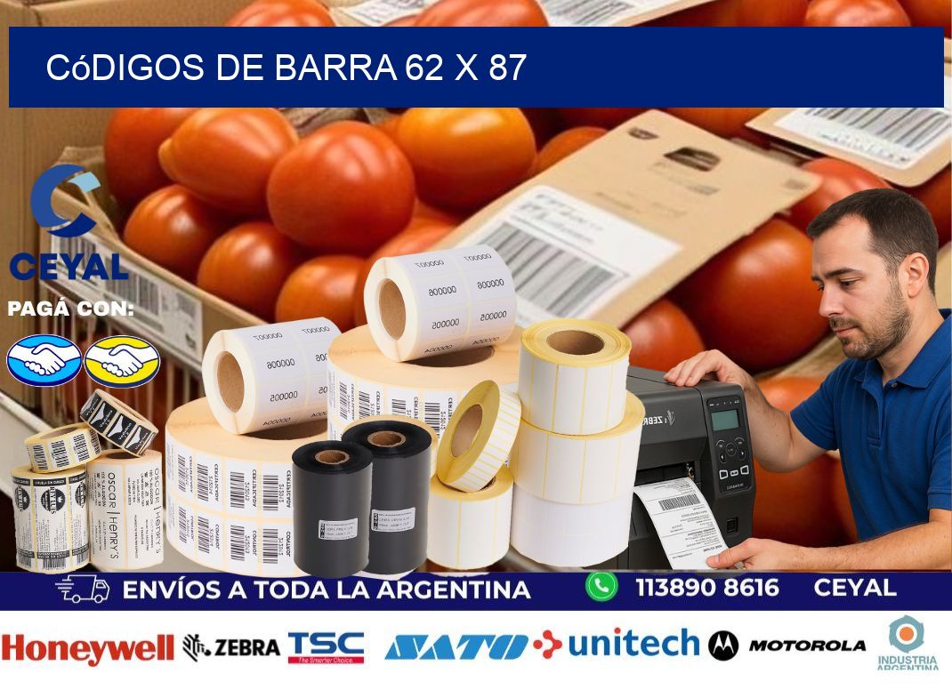 códigos de barra 62 x 87