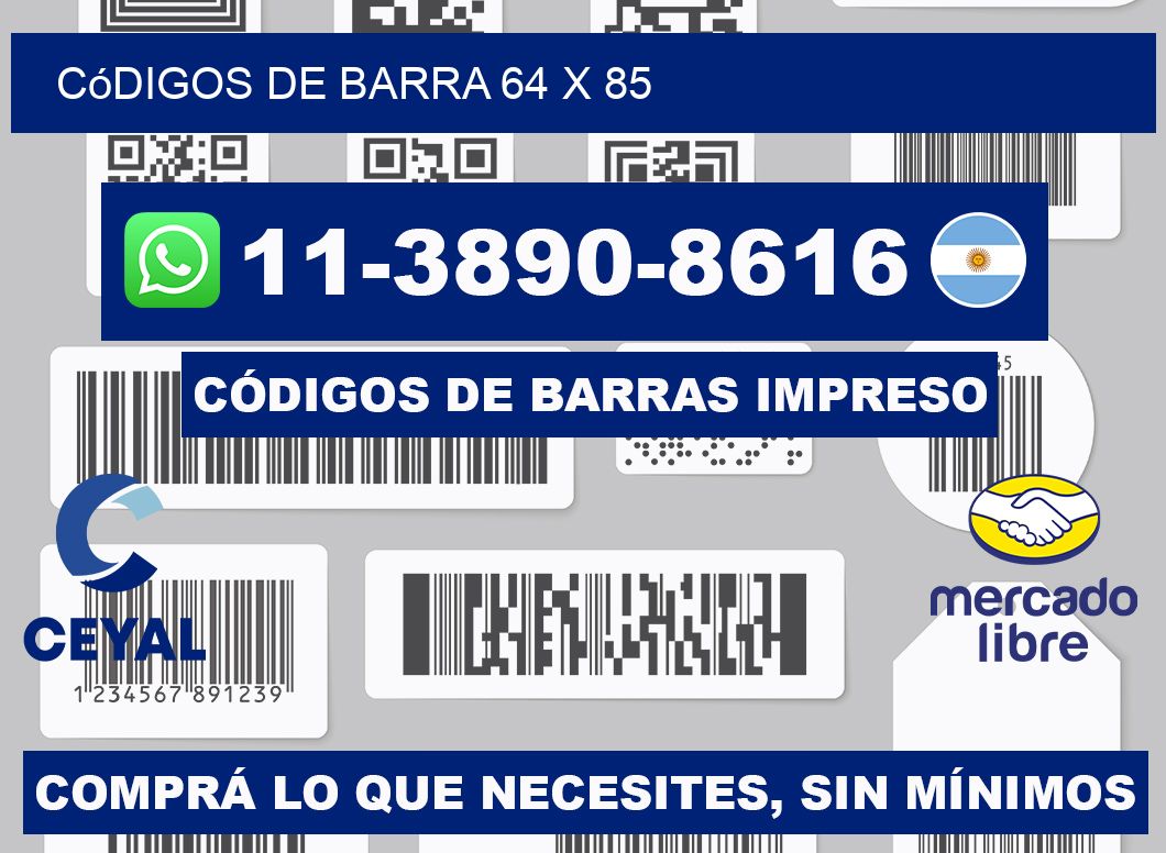 códigos de barra 64 x 85