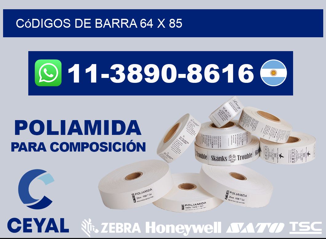 códigos de barra 64 x 85
