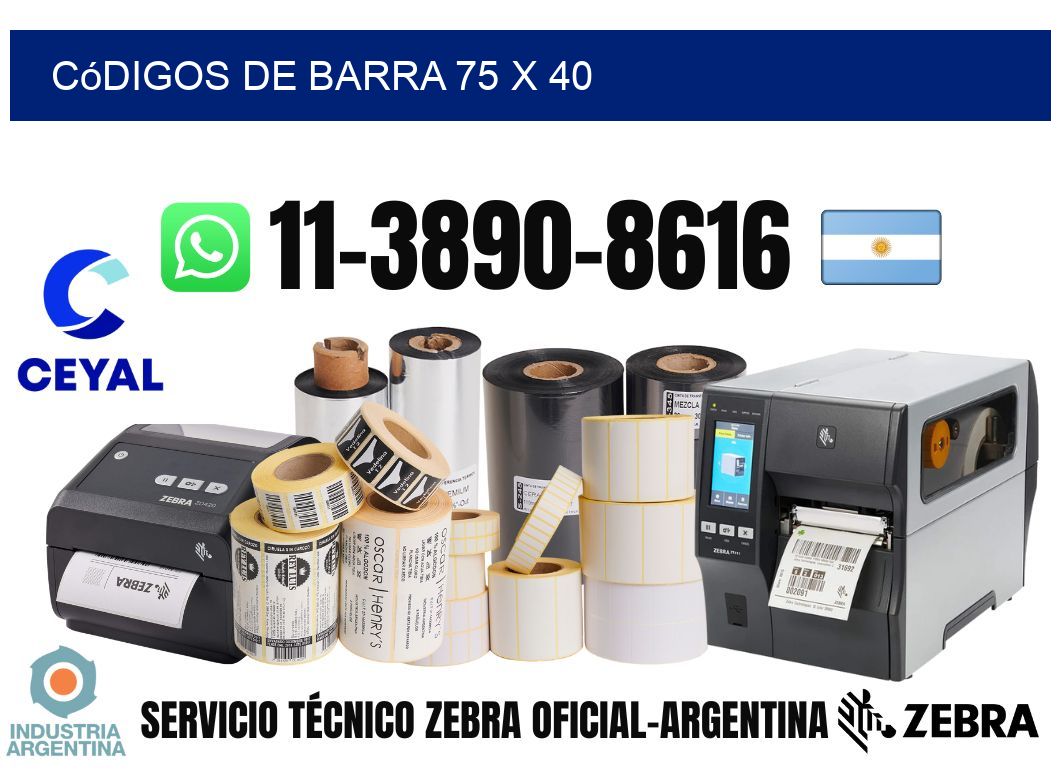 códigos de barra 75 x 40