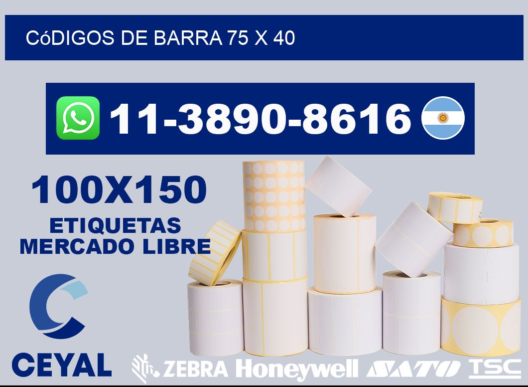 códigos de barra 75 x 40