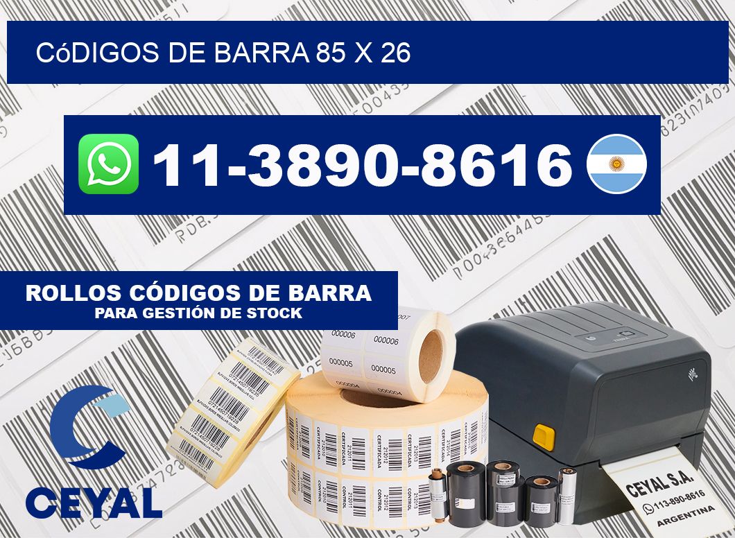 códigos de barra 85 x 26