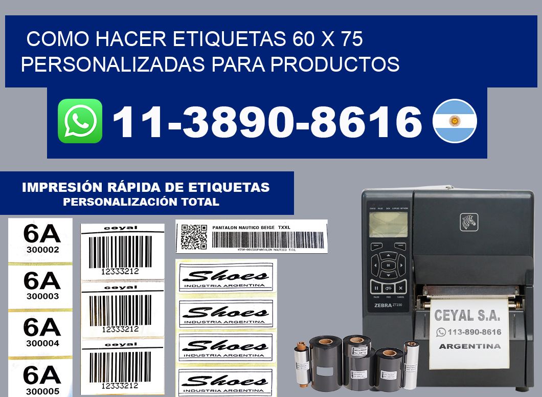 como hacer etiquetas 60 x 75 personalizadas para productos